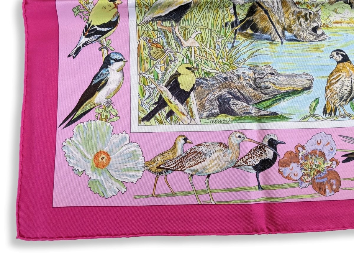Hermes 2014 Ltd 500pc Caesar Kleberg La Vie Sauvage du Texas Blanc Matt Overprint Twill 90, RARE, NIB!
