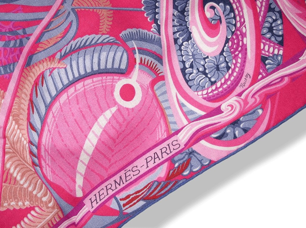 Hermes De la Mer au Ciel by Laurence Bourthoumieux Cashmere 65% Shawl 140