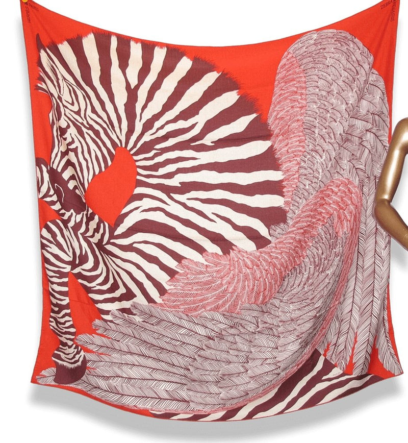 Hermes Zebra Pegasus by Alice Shirley Cashmere Shawl 140