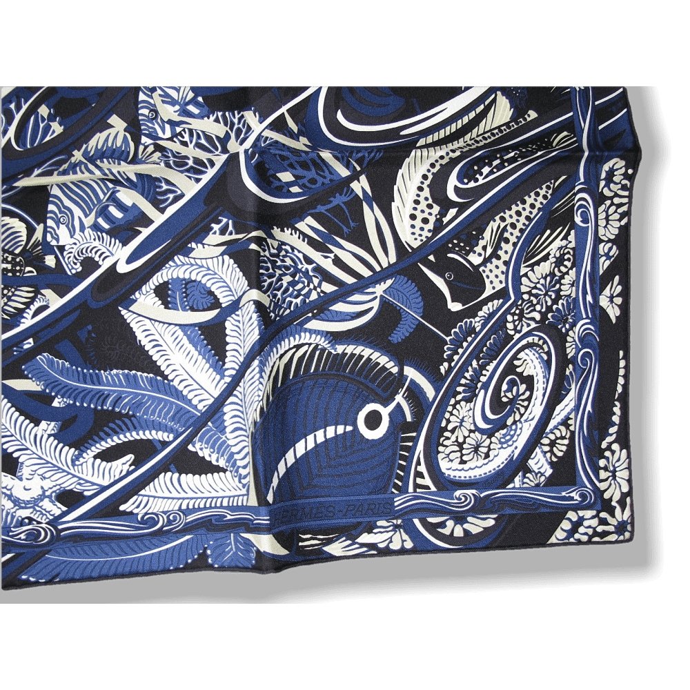 Hermes 2014 White, Marine De la mer au ciel Twill Silk 90