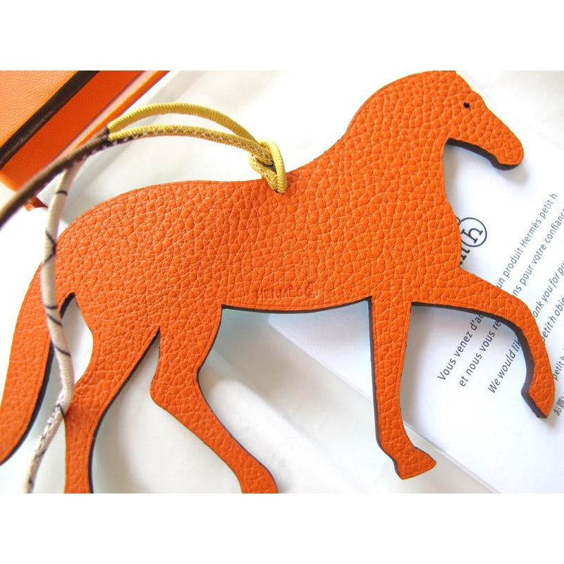 Hermes Burgundy Orange Dog Fox Terrier Petit H Bag Charm GM Nib! - poupishop