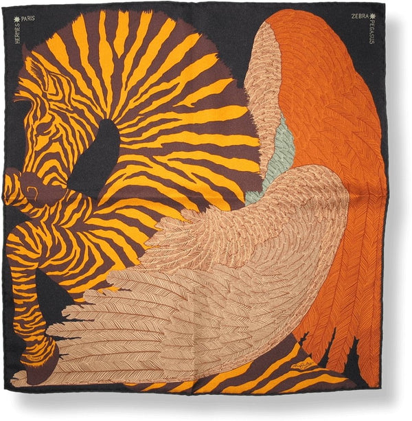 Hermes Zebra Pegasus by Alice Shirley Twill Gavroche 42cm