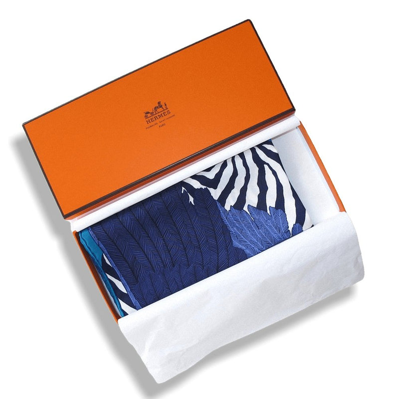 Hermes 2017 Blue Zebra Pegasus Twill Gavroche 42cm