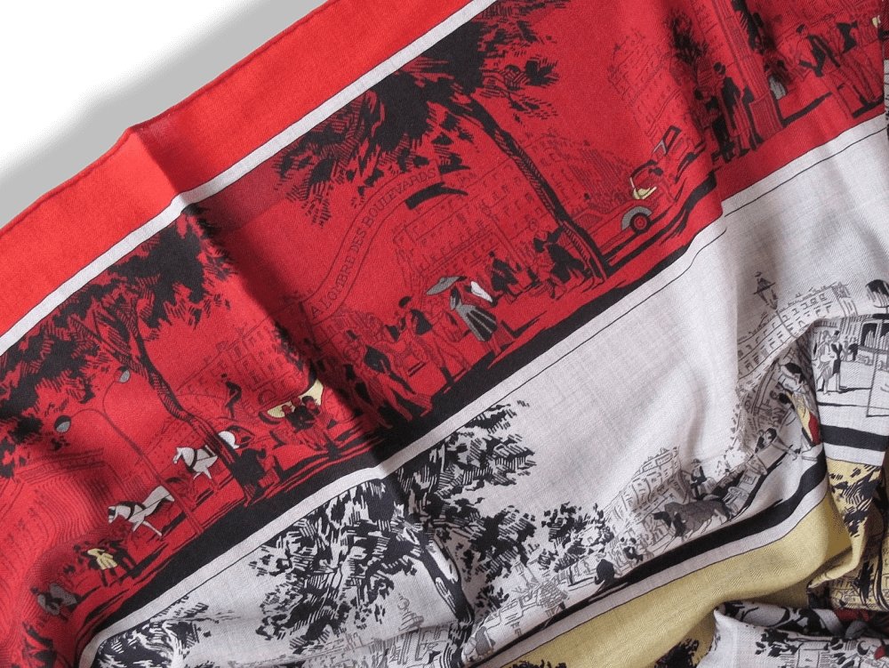 Hermes A L'Ombre des Boulevards by Virginie Jamin Cashmere Shawl 140