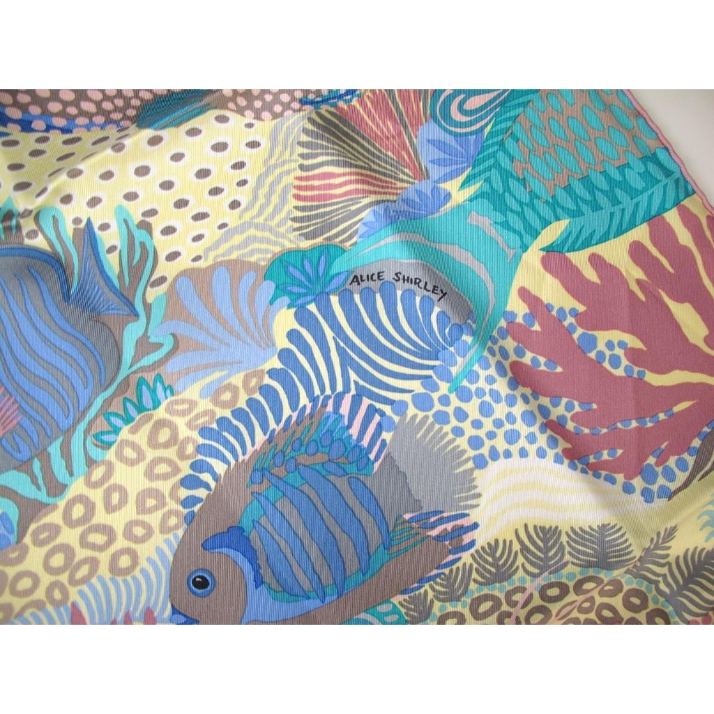 Hermes 2015 Turquoise Under the Waves by Alice Shirley Twill 90 - poupishop