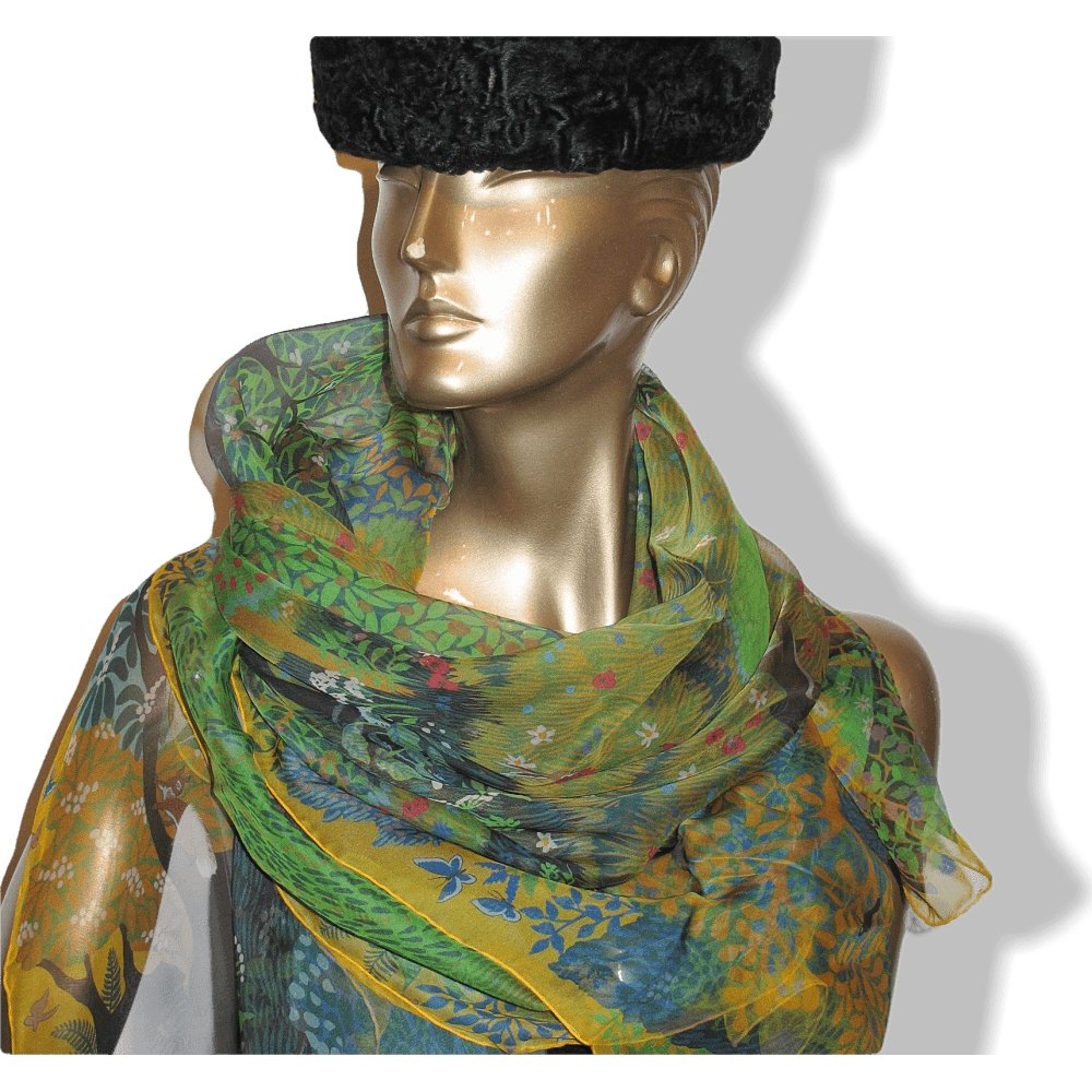 Hermes Dans Un Jardin Anglais Mousseline Shawl 140