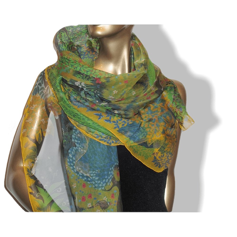 Hermes Dans Un Jardin Anglais Mousseline Shawl 140