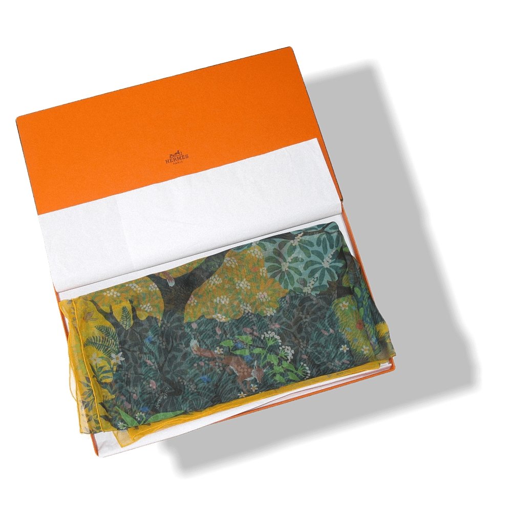 Hermes Dans Un Jardin Anglais Mousseline Shawl 140