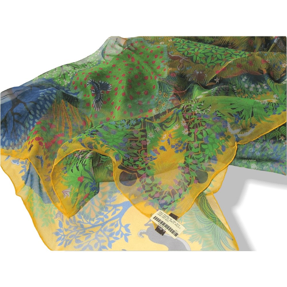 Hermes Dans Un Jardin Anglais Mousseline Shawl 140