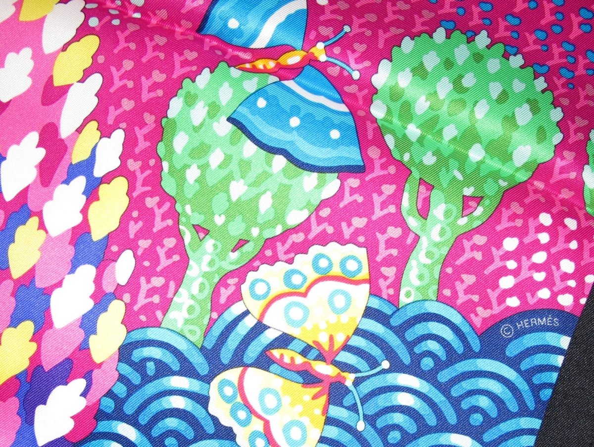 Hermes Les Ailes Pleines de Joie by L. Milinkov Vintage Silk 70