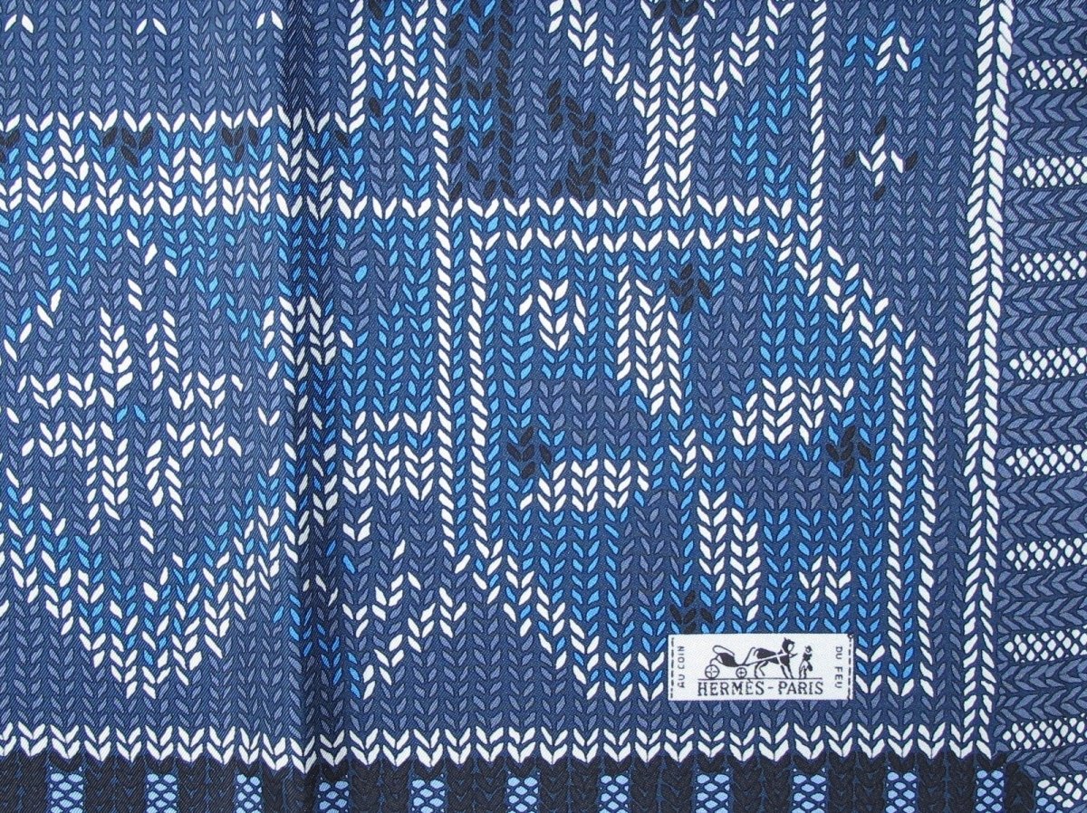 Hermes Au coin du Feu by Dimitri Rybaltchenko Jersey Print Knit Twill 90