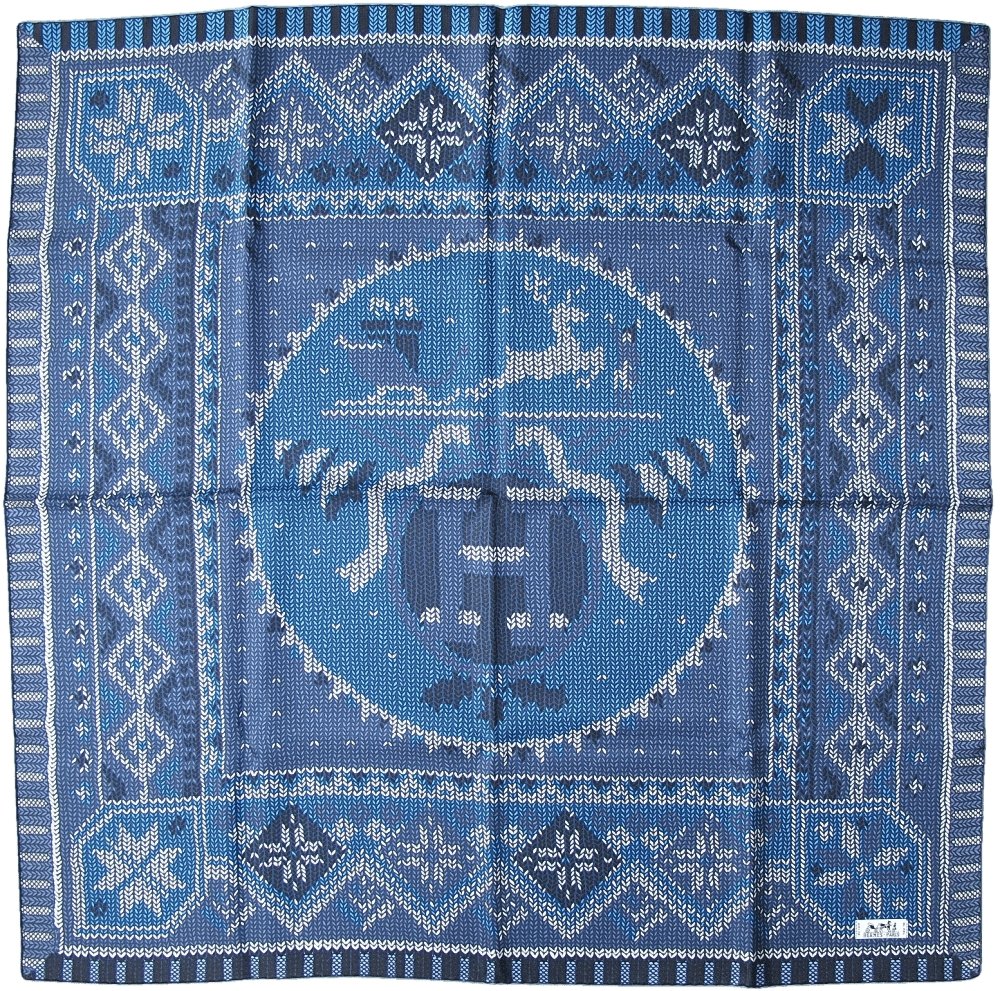 Hermes Au coin du Feu by Dimitri Rybaltchenko Jersey Print Knit Twill 90