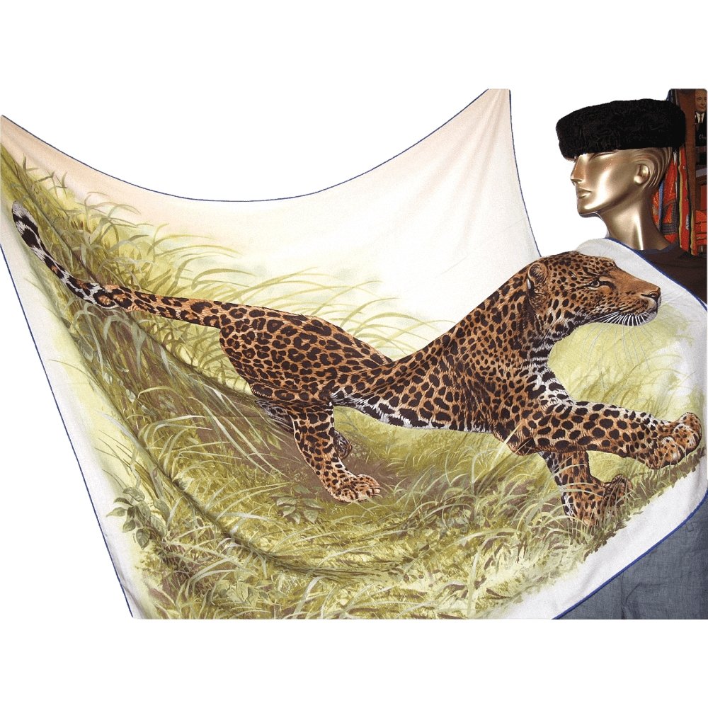Hermes Panthera Pardus by Robert Dallet Cashmere Shawl 140