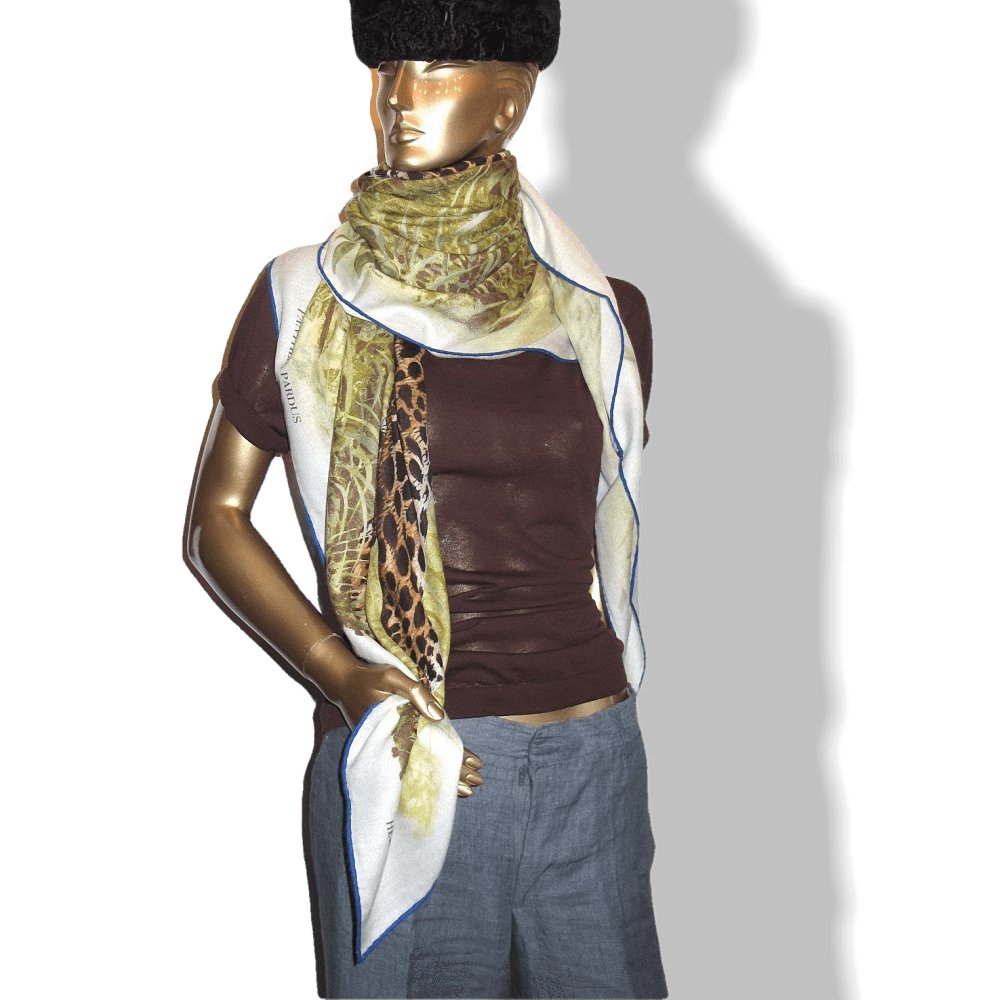 Hermes Panthera Pardus by Robert Dallet Cashmere Shawl 140