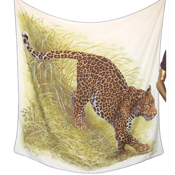 Hermes Panthera Pardus by Robert Dallet Cashmere Shawl 140