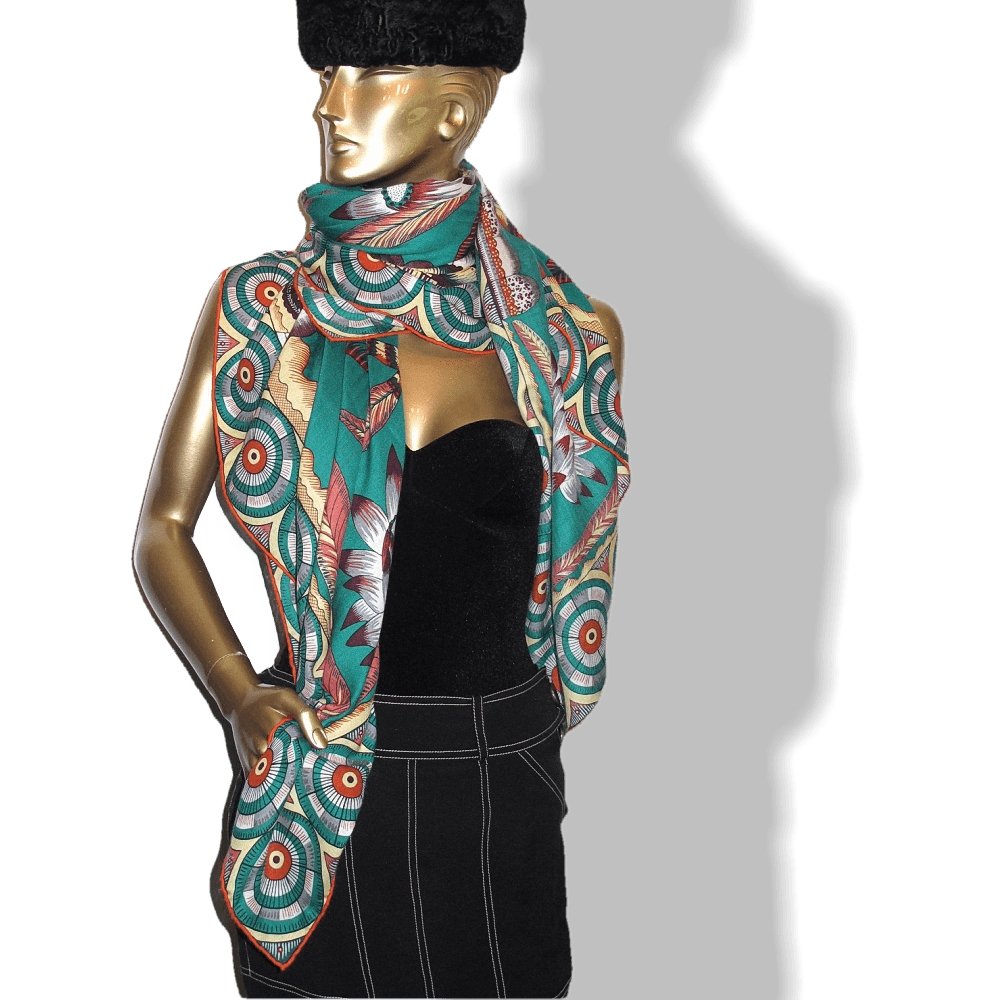 Hermes The Savana Dance by Ardmore Artists Cashmere Shawl 140