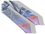 Hermes 2016 Grey/Pink/Blue Pointillism LE SAUT H by Cyrille Diatkine Twill Silk Carre 90, New!