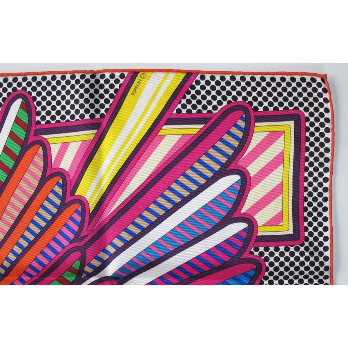 Hermes 2016 Red Blue Yellow Pegase Pop by Dimitri Rybaltchenko Vintage Silk 70cm - poupishop