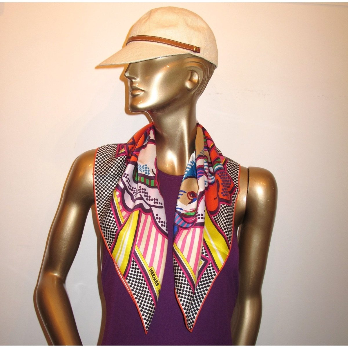 Hermes 2016 Red Blue Yellow Pegase Pop by Dimitri Rybaltchenko Vintage Silk 70cm - poupishop