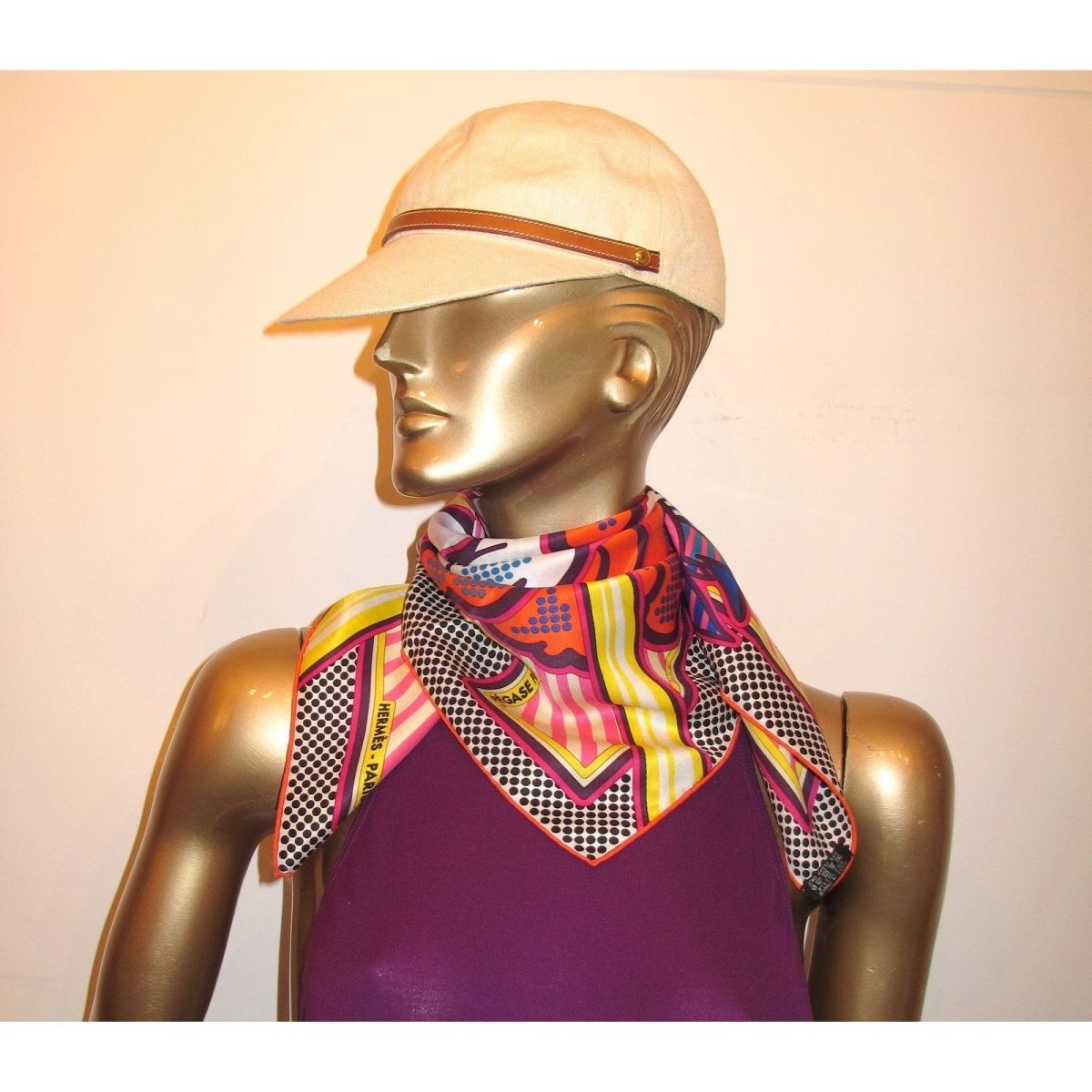 Hermes 2016 Red Blue Yellow Pegase Pop by Dimitri Rybaltchenko Vintage Silk 70cm - poupishop