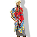 Hermes 2016 Rouge/Turquoise The Savana Dance Cashmere by Ardmore Artists Shawl 140, Mint!