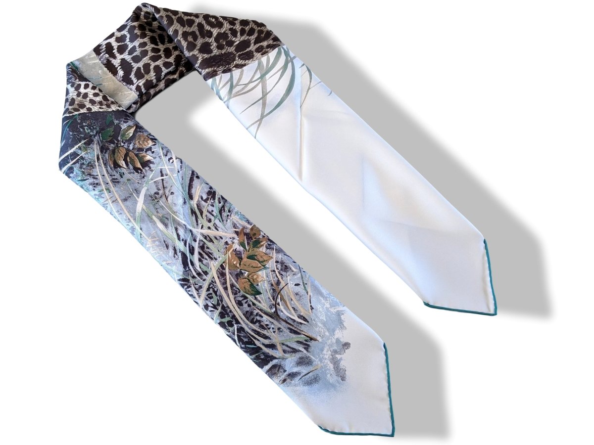 Hermes 2017 Blanc/Anthracite/Vert PANTHERA PARDUS by Robert Dallet Twill 90cm, NWT! - poupishop