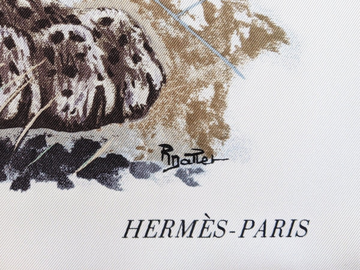 Hermes 2017 Blanc/Anthracite/Vert PANTHERA PARDUS by Robert Dallet Twill 90cm, NWT! - poupishop