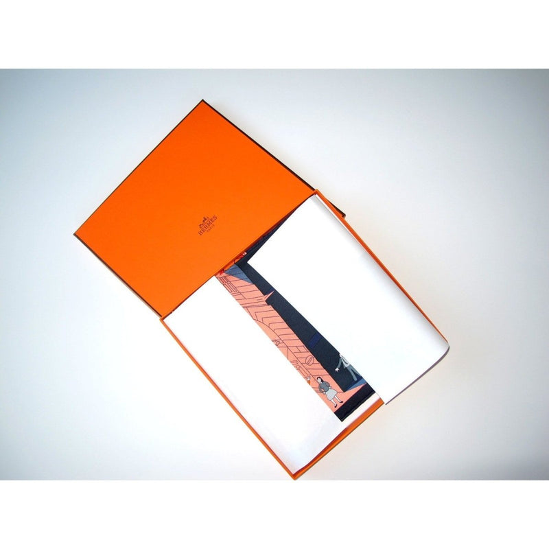 Hermes 2017 cw03 Navy Orange Space Shopping au Faubourg Twill 90cm, NIB! - poupishop