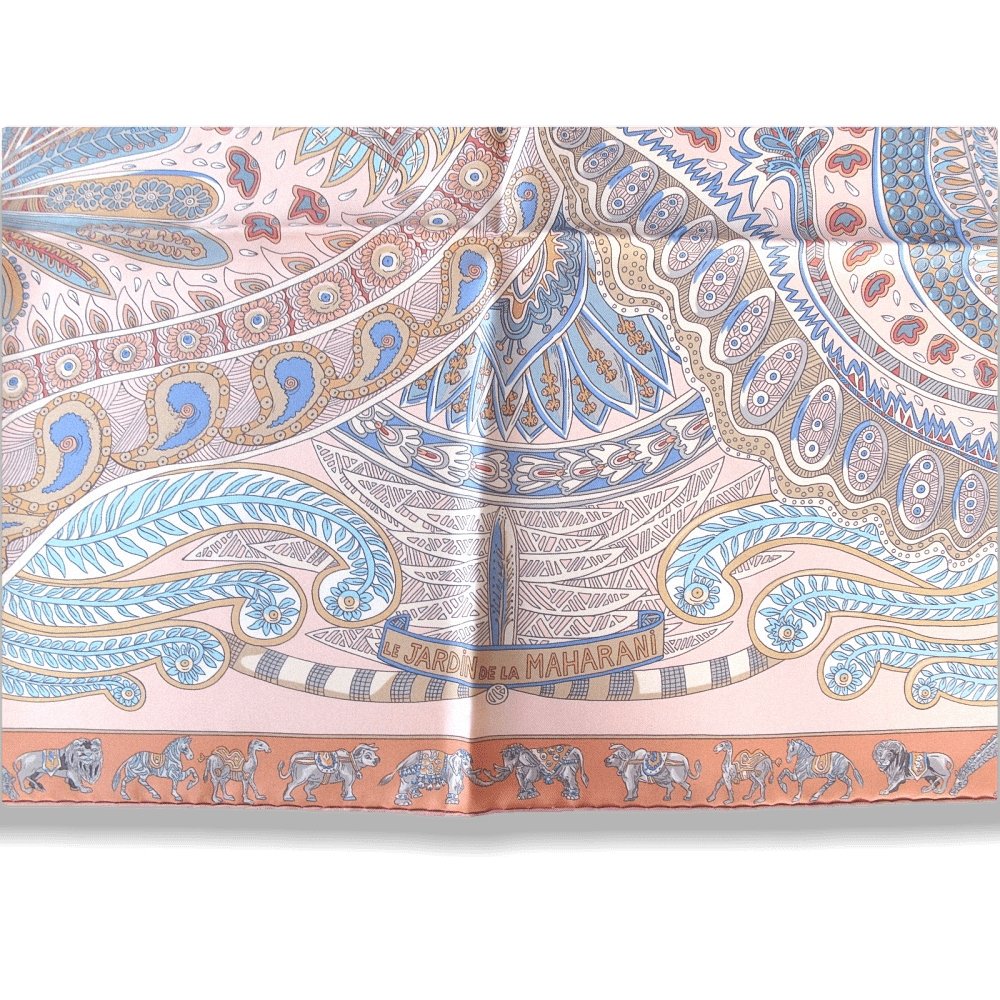 Hermes 2017 cw13 Pale Pink Aqua Le Jardin de la Maharani by Annie Faivre, NWT! - poupishop