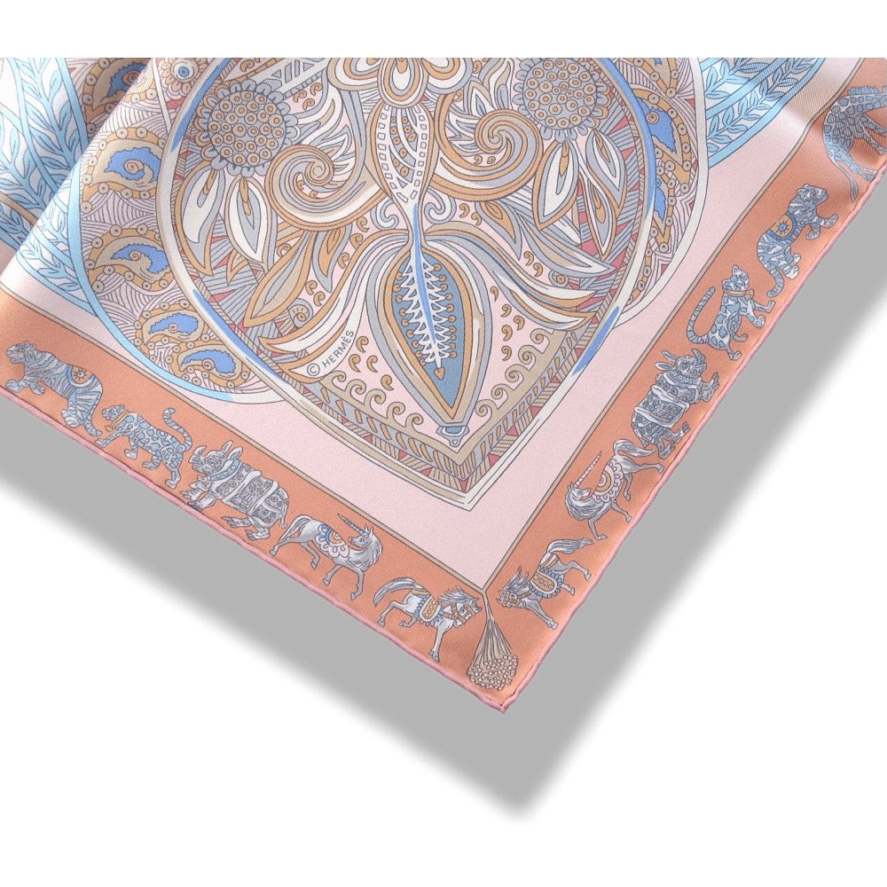 Hermes 2017 cw13 Pale Pink Aqua Le Jardin de la Maharani by Annie Faivre, NWT! - poupishop