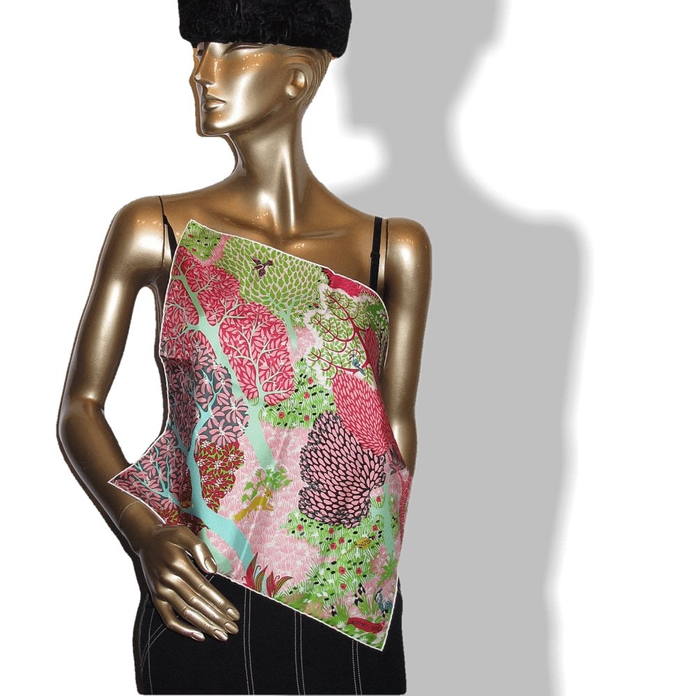 Hermes 2017 Dans un Jardin Anglais by Alice Shirley Gavroche Pocket Scarf 45, NIB! - poupishop