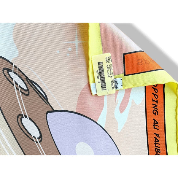 Hermes 2017 Pink Yellow Mole SPACE SHOPPING AU FAUBOURG Twill 90cm, NWTIB! - poupishop