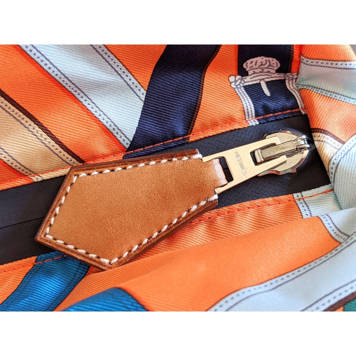 Hermes 2017 Poppy Silk/Fauve Barenia CAVALCADOUR AIRSILK DUFFLE 44 Week-end Bag, BNWT! - poupishop