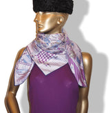 Hermes 2017 Purple LE GRAND PRIX DU FAUBOURG by Ugo Gattoni Twill 90cm, New! - poupishop