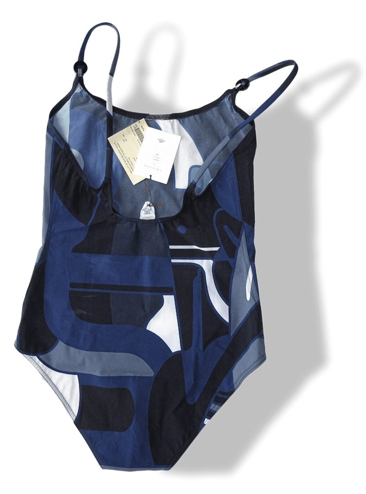 Hermes 2018 Blue Black MAJORCA Jeux d'Animaux Swimsuit 1pc Sz38, BNWT! - poupishop