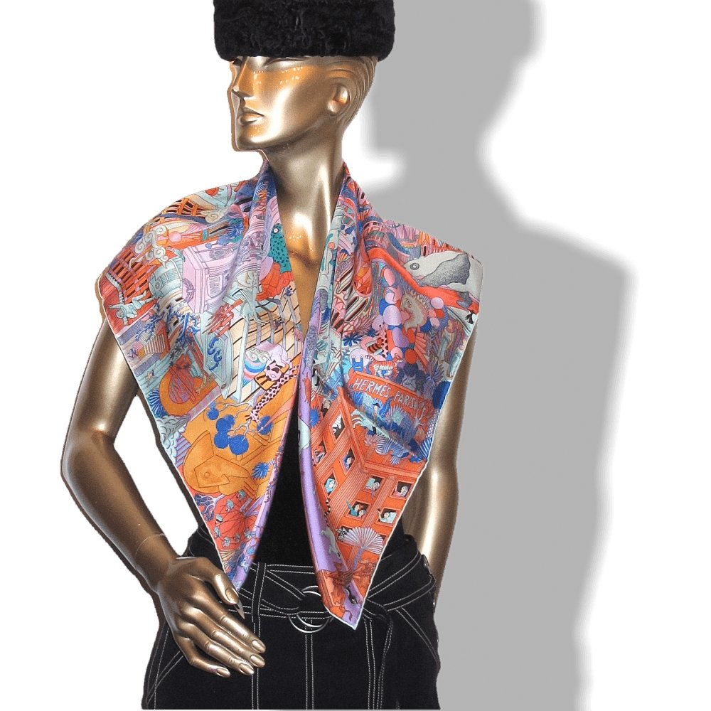 Hermes 2018 cw05 Animapolis by Jan Bajtlik Twill scarf, NIB! - poupishop