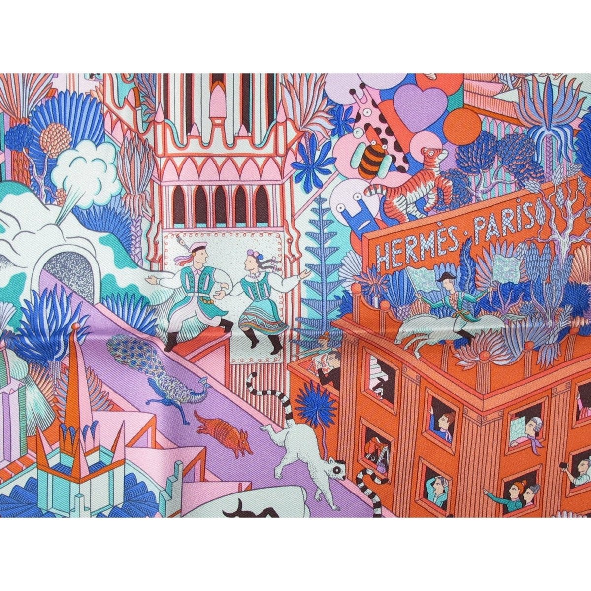 Hermes 2018 cw05 Animapolis by Jan Bajtlik Twill scarf, NIB! - poupishop