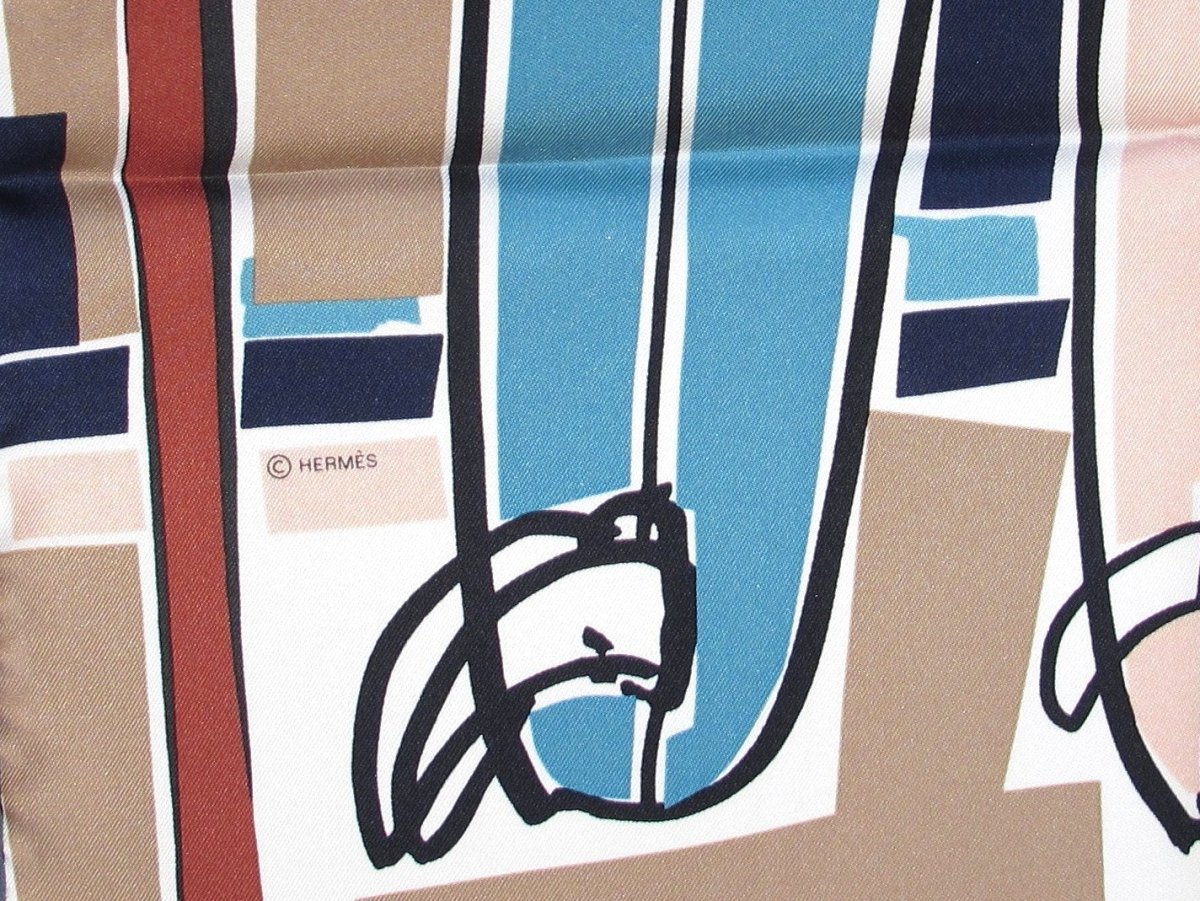 Hermes 2018 CW08 Anthracite Navy Jeans Sea Surf and Fun by Filipe Jardim Twill 90cm, NIB! - poupishop