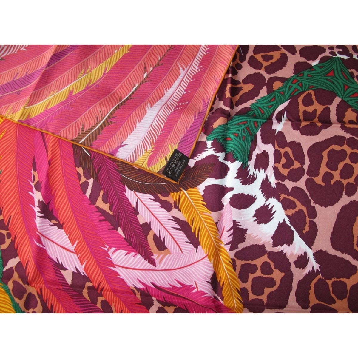 Hermes 2018 Green Orange Jaguar Quetzal by Alice Shirley Twill 90cm, Box! - poupishop