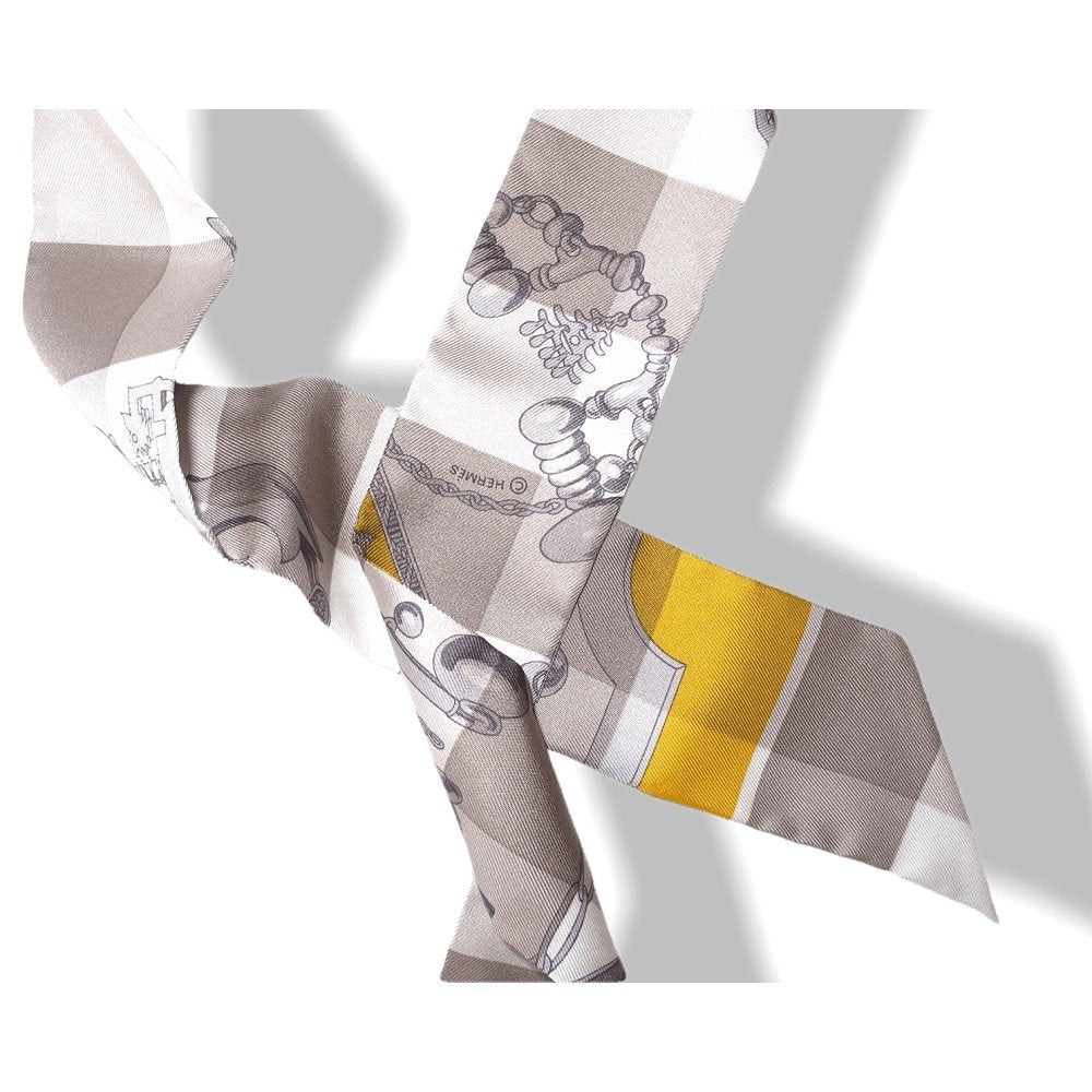 Hermes 2018 Grey Yellow Mors et Gourmettes Vichy Twilly, NIB! - poupishop