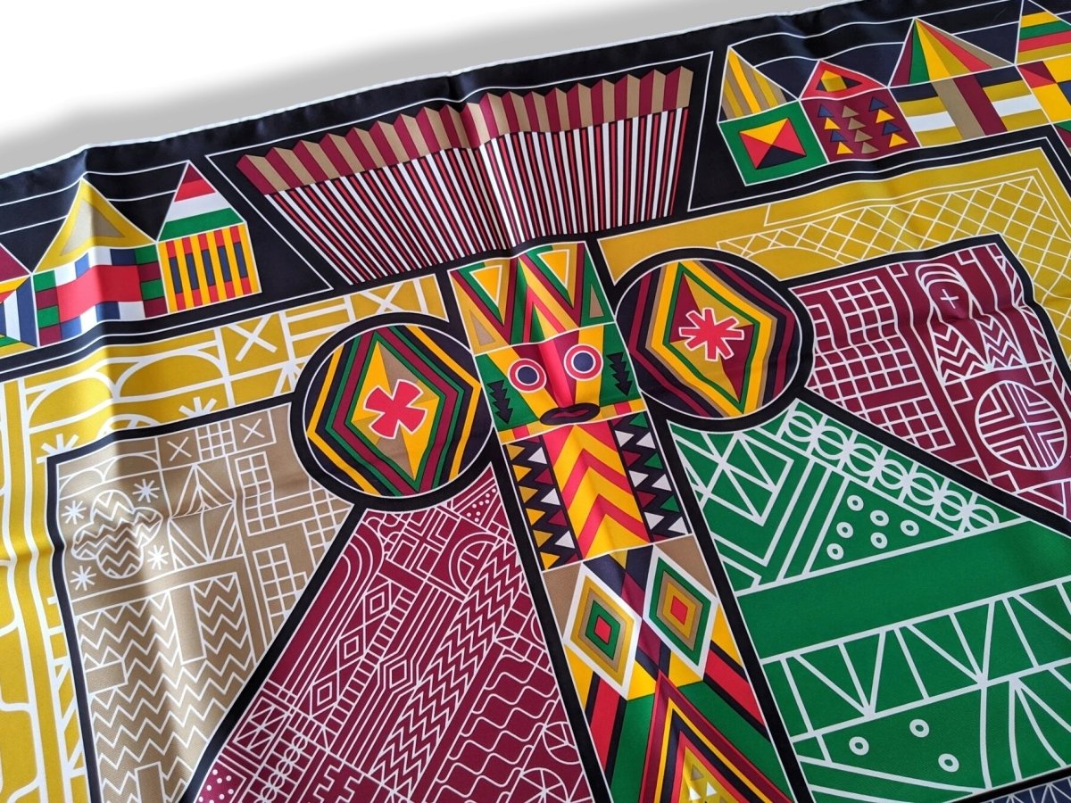 Hermes 2018 Jaune/Bordeaux/Vert NDOP by Anamorphee Inspired by Africa Twill 90cm, NIB! - poupishop