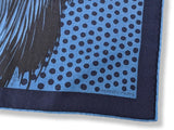 Hermes 2018 Prusse/Navy GRRRRR! by Alice Shirley 70% Cashmere/30% Silk Carre H 100 cm, BNEW!