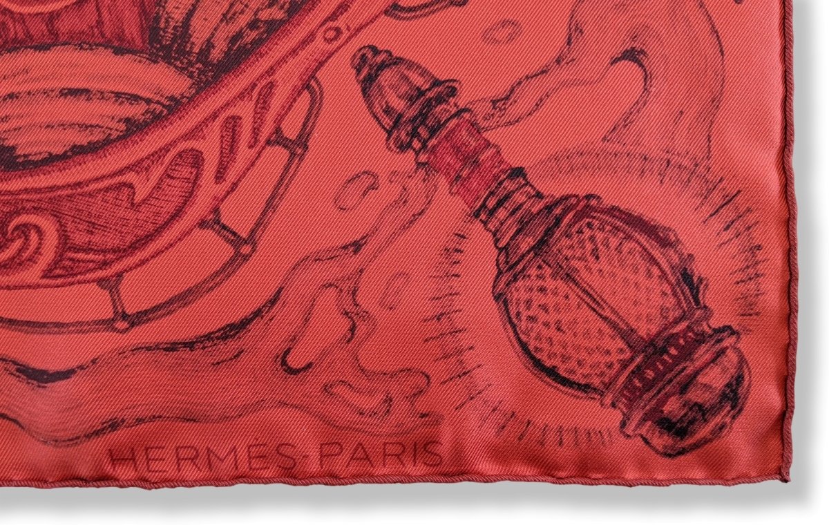 Hermes 2018 Rouge Vif/Bordeaux/Anthracite THE HORSAWARDS Twill 90, New!