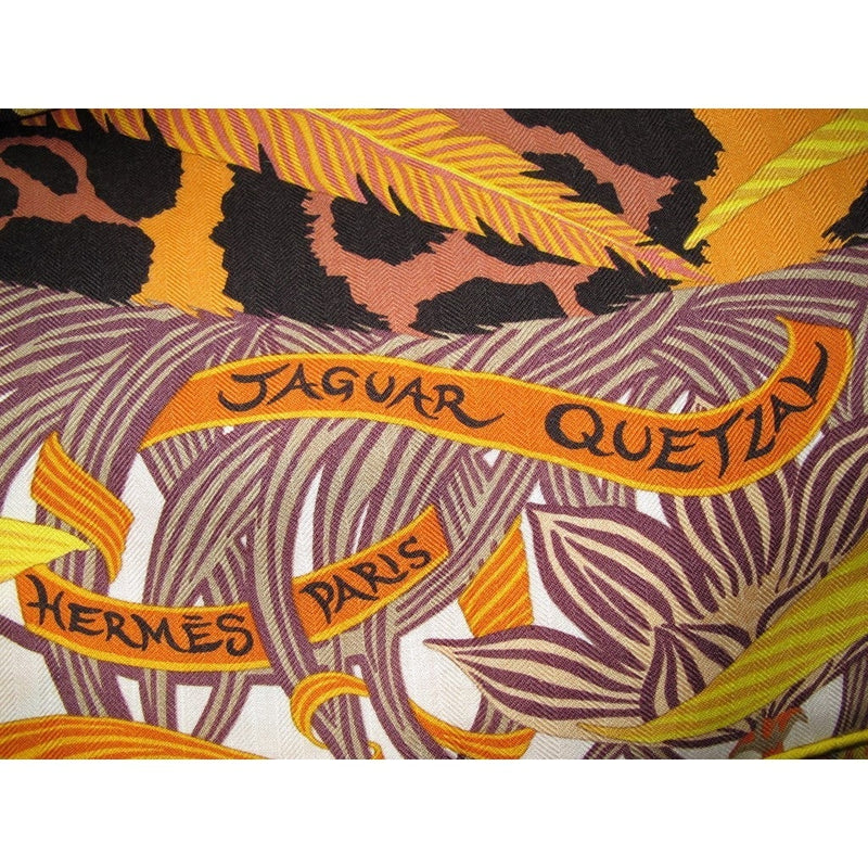 Hermes Yellow Jaguar Quetzal cashmere shawl