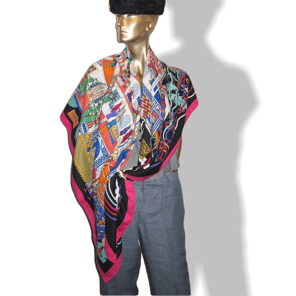 Hermes La Maison des Carres Cashmere Shawl 140