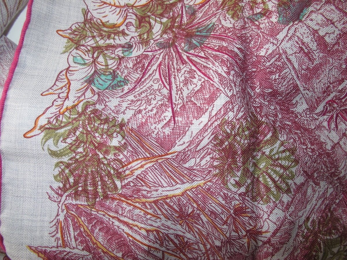 Hermes Le Jardin de Leila au Bloc Cashmere Shawl 140