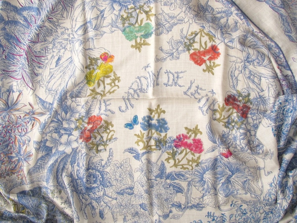 Hermes Le Jardin de Leila au Bloc Cashmere Shawl 140