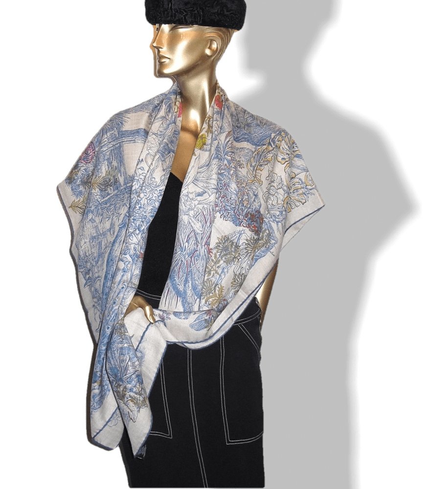 Hermes Le Jardin de Leila au Bloc Cashmere Shawl 140