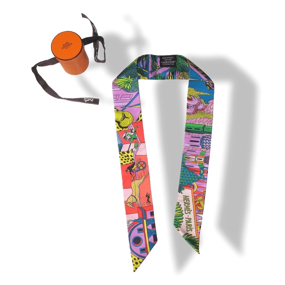 Hermes ANIMAPOLIS PLUMETIS Silk Twilly