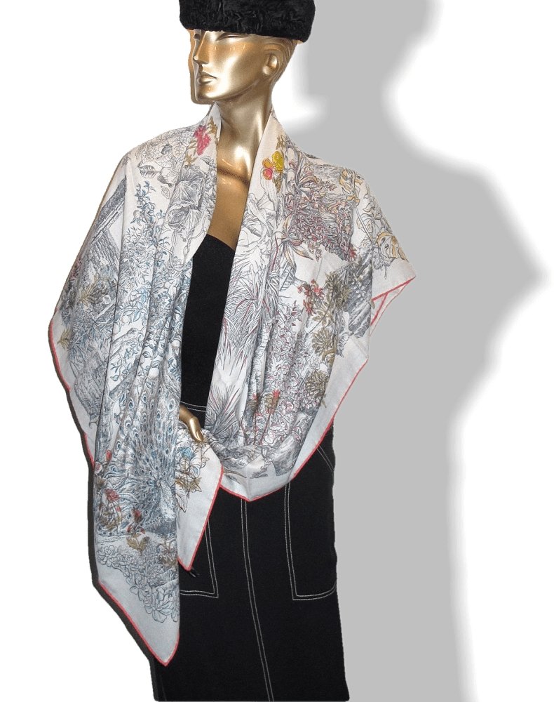 Hermes Le Jardin de Leila au Bloc Cashmere Shawl 140
